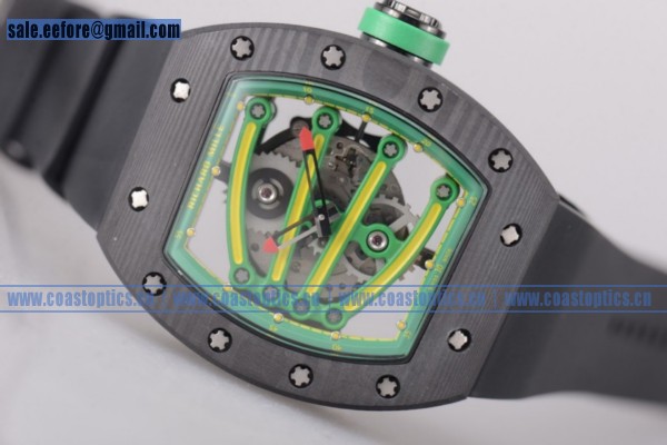 Richard Mille RM 59-01 1:1 Replica Watch PVD Green Inner Bezel Black Rubber - Click Image to Close